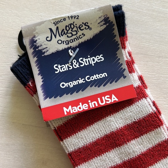 2-pair Maggie’s Organics Stars & Stripes Organic Cotton Trouser Socks New - Picture 3 of 8